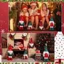 4 Pcs Large Christmas Plush Gnome Decorations Xmas Farmhouse Tiered Tray Tree Decor Nordic Handmade Swedish Tomte Gnomes Xmas Standing Plush for Christmas Tabletop Centerpieces