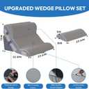 Ahpmeoa 4PCS Wedge Pillow Set for After Surgery, Back Pillow for Bed Sitting up, 10-in-1 Foam Wedge Pillow for Acid Reflux & Back Pain Relief, Post Surgery Pillow for GERD & Snoring, Grey