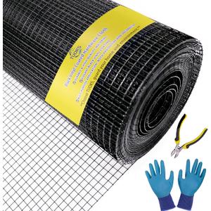 Black Hardware Cloth 1/2inch 36'' x 100ft 19 Gauge PVC Coated Wire Mesh Roll Welded Wire Fence Roll Poultry Netting Snake Fence Rabbit Cages Rodent Wire Chicken Wire Fencing Gopher Wire Cloth