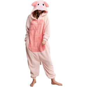 Unpifolov Pig Pajamas Unisex Animal Jumpsuit Adult Home Wear Sleepwear Cosplay Costumes (Pink, XL)