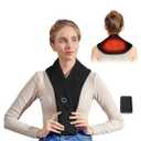 Remo Neck Heating Pad, Portable Cordless Heating Pad for Neck Pain Electric Compact Soft with Four Heat Settings, Gift for Family, Black