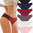 Knowyou Womens Underwear Cotton Cheeky Panties for Women Cute Stretch Bikini Breathable Panties for Ladies 6Pack
 Size M