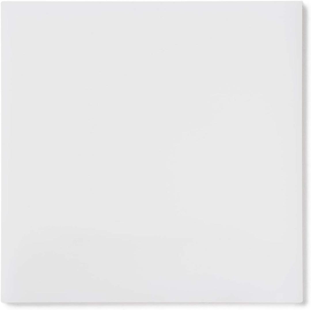 Rock Hard Plastics - 12" x 12" White Acrylic Sheet Lucite Plexiglass - (Actual Size 11.875" x 11.875" - .118" (1/8")