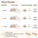 Houmiggle 2 Pieces L Shaped Sectional Couch Cover Wheat Pattern XXXL Khaki