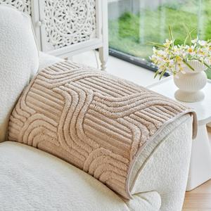 Jecpuo Washable Pet Couch Cover Protector for Sectional Sofa Armrest Headrest Covers Pad Anti-Slip Pet Friendly Boho Loveseat Slipcovers