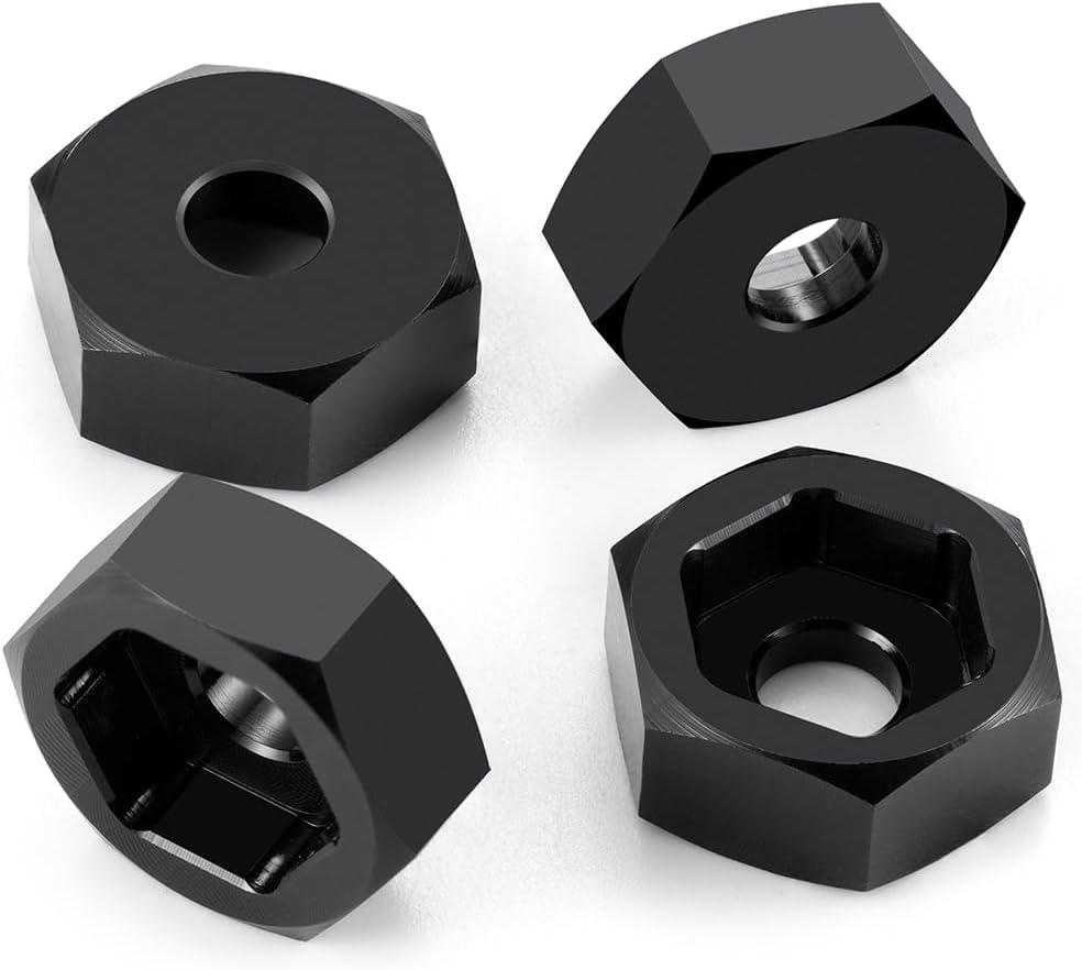 MORLORDY 4Pcs 8mm to 12mm Wheel Hex Hubs Adapter Big Wheel Conversion Kit for All 1/16 1/18 Scale RC Car Truck Which Hex is 8mm, Like Losi Mini-T 2.0 & Mini-B