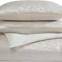 Vera Wang - King Comforter Set, Luxury Bedding Set with Matching Shams, Chic Room Essentials (Illusion Ivory, King)
