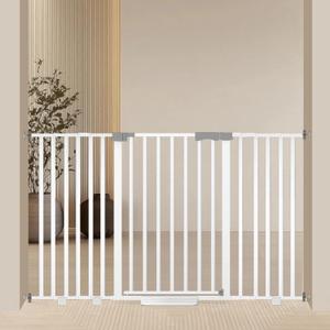 Extra Wide Baby Gate Fits 30-63 Inch Wide Opening, Toddler Pet Gate for Stairs Doorways Hallways Indoor, Walk Thru Large Long Dog Gates Pressure Mounted Black