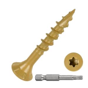 DTGN #8x1-1/4 Deck Screws - 500Pack - Good for Decks, Fences, Frames, Farms, Outdoor Furniture - Carbon Steel Wood Screws Epoxy Coated W/ T25 Torx Star Drive Bit - Tan