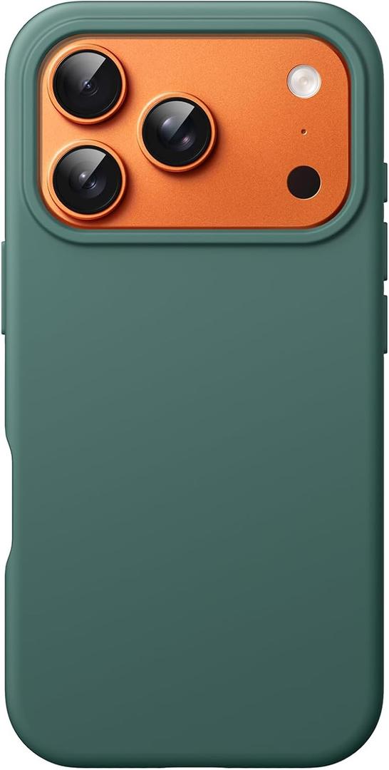 JETech Liquid Silicone Case for iPhone 17 Pro Max 6.9-Inch, Silky Soft Touch Full-Body Protection, Anti-Scratch Shockproof Phone Cover with Microfiber Lining (Midnight Green)