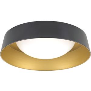 15.5 Inch LED Flush Mount Ceiling Light Fixture, 26W, Super Bright 1800 Lumen, 3 Color 3000K/4000K/5000K, Matt Black with Gold Inside, Dimmable Ceiling Lamp for Bedroom Hallway Bathroom Outdoor