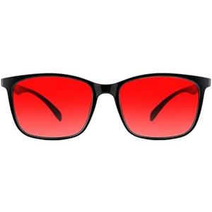 TIJN Sleep Glasses for 99.9% Blue Green Light Blocking Dual AR Coatings Red Lens for Computer Gaming Reduce Eyestrain, TR90, Black