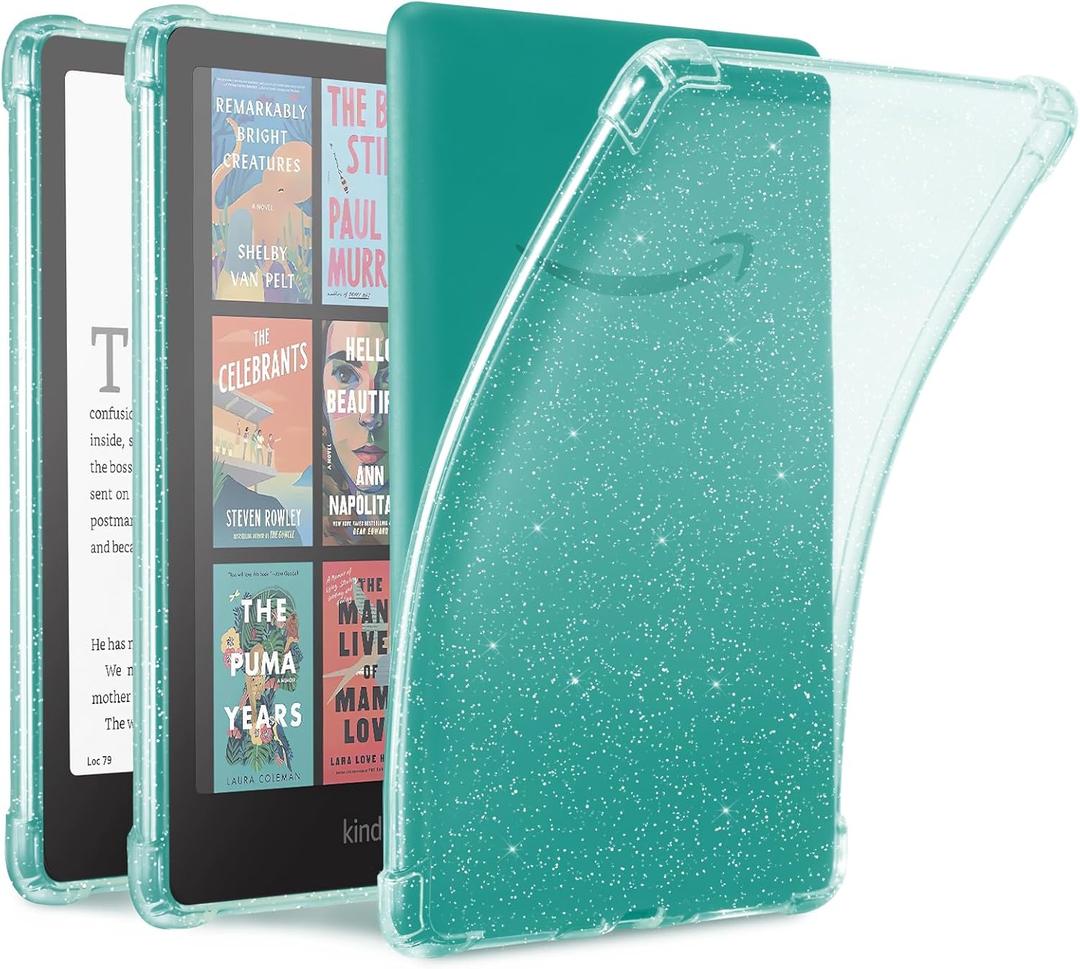 iDLEHANDS Clear Case for 7" All-New Kindle Paperwhite 12th Gen 2024 & Kindle Colorsoft Signature Edition (2024 Release) - Ultra Slim Soft TPU Transparent Cover & Lightweight, Clear Glitter