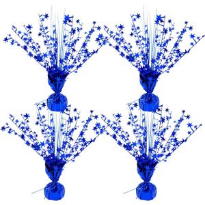 ALISSAR 4-Pack Glitter Blue Star Centerpieces-Table Decorations for Home Decor Birthday Wedding Anniversary Decor (Blue)