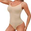 Seamless Bodysuit For Women Tummy Control Thong Bady Shaper Waist Slimming Women's Shaperwear Tank Tops (XX-Large, Beige)