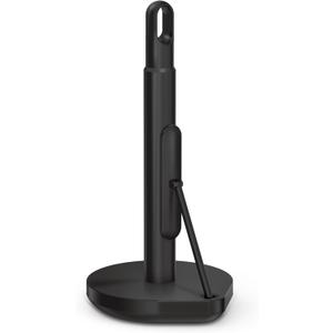 simplehuman Tension Arm Standing Paper Towel Holder, Heavy-Duty, Easy One-Handed Tear, Kitchen Countertop, Black Stainless Steel