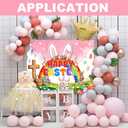 Happy Easter Backdrops Photography Banner Decorations, 5 x 7ft Rabbit Activity Background Supplies Egg Theme Photography Banner Decorations for Party Decorations