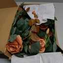 Ling's moment 5FT Terracotta Artificial Flower Garland Rose Eucalyptus Leaves Fall Floral Garland Burnt Orange Arch Flowers Vine for Wedding Party Backdrop Decor Mantel Table Centerpieces Decorations