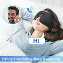 Sleep Headphones, Bluetooth 5.0 Wireless 3D Eye Mask, Lightimetunnel Washable Sleeping Headphones for Side Sleepers With Adjustable Ultra Thin Stereo Speakers Microphone Hands Free for Insomnia Travel