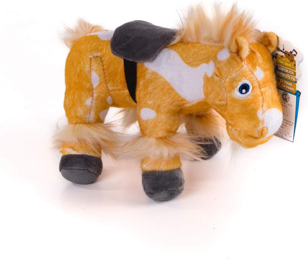 LA GRANJA DE ZENN Caballo Perchern Musical Stuffed Animal 8-Inch Soft and Huggable Plush Toy with Music, Beloved El Reino Infantil Character