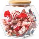 Pickmesh 70 oz Hexagonal Plastic Candy Jar with Airtight Bamboo Lid Hexagon Cookie Jars Clear Containers for Kitchen Storage Snacks, Dog Food, Coffee Pod, Laundry Pod(Top Mouth Hexagon, 1 Pc)