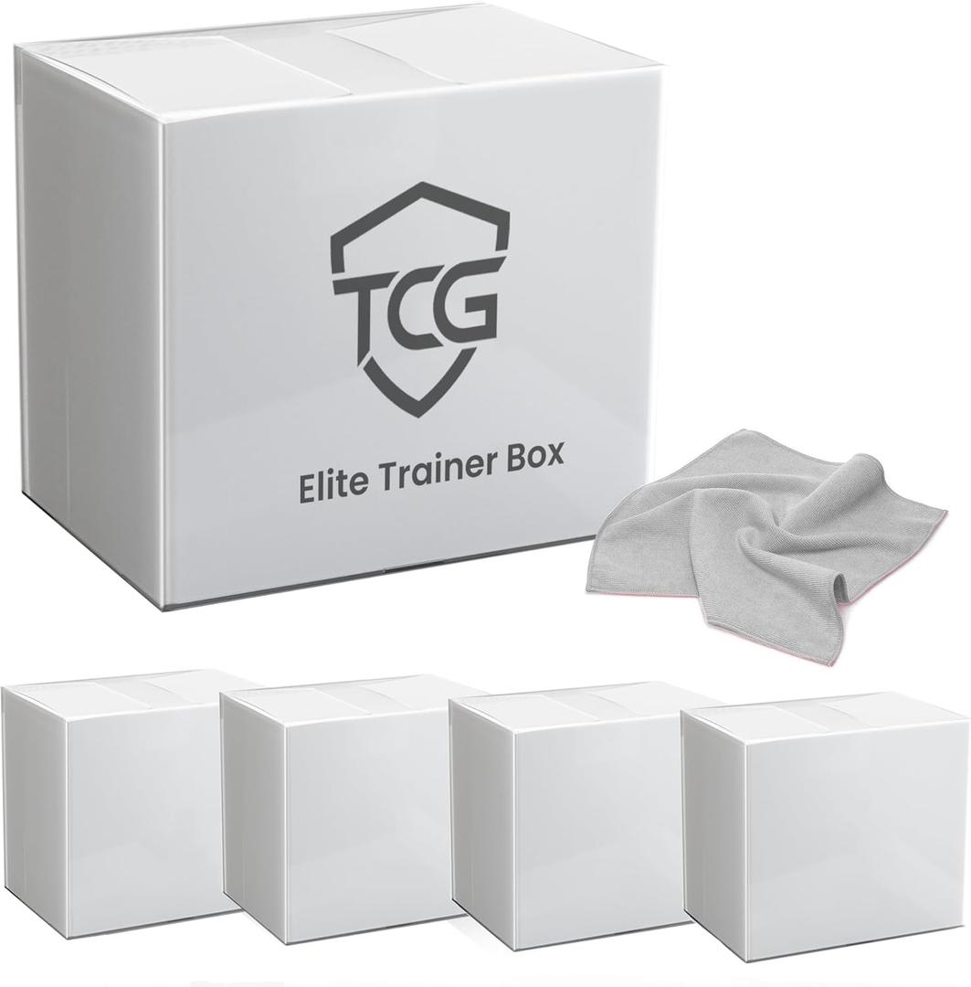 ETB Protector Case 5 Pack - 0.6mm PET ETB Display Case Compatible with Elite Trainer Box Includes Microfiber Cloth