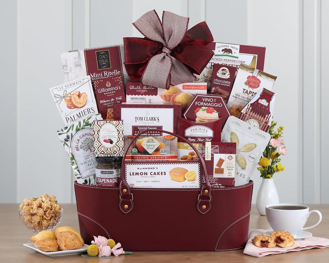 Wine Color Christmas Gift Basket, Vegan Leather Wine Red Holding Container Perfect for Gifts and Surprises