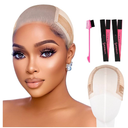 Isshin Beauty Wig Grip Cap for Glueless Wigs: Small Non-Slip Lace Front Gripper 4x5 Transparent Swiss Lace - Adjustable Velcro All-Day Stay-in-Place Fit (Light Brown)