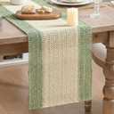 Artoid Mode Sage Green Farmhouse Rustic Paper Braided Table Runner, Seasonal Christmas Woven Kitchen Dining Table Decoration for Home Party Decor 12x72 Inch