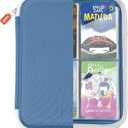 YOTO Card Case in Blue Bird Kids Accessory, Soft Portable Folder with Zipper & 64 Pockets for Player & Mini Audiobook Cards, Binder Sleeve Holder for Travel