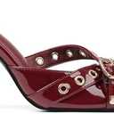 AMINUGAL Mules Heels for Women Pointed Closed Toe Kitten Heels Pumps Buckle Slip On Mules Studded Pointy Stiletto Heels Party Dress Vintage Pumps Pointy Kitty Heels for Women 7