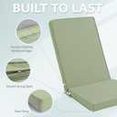 Adirondack Chair Cushions Set of 2 - Removable Covers, Water-Repellent & Fade-Resistant Faux Linen, Securing Straps, Non-Slip Bottom, Fit for Most Outdoor Adirondack & Rocking Chairs - Sage Green