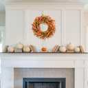 26 Inch Fall Orange Forsythia Flowers Wreath for Front Door