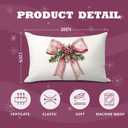 Coquette Pink Christmas 12x20 Pillow Cover, Preppy Christmas Decor, Girly Pink Xmas Berry Lumbar Pillow Covers Decorative for Girls Bedroom College Dorm Apartment Sofa Couch