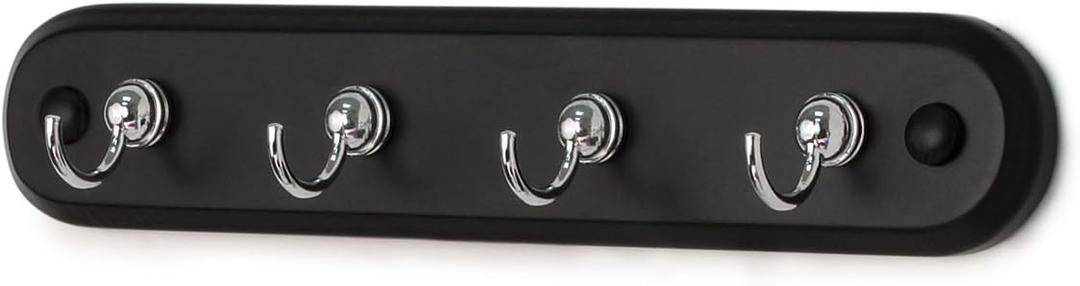 Spectrum Diversified 53204 Four Hook Key Rack, Black/Chrome