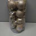 Sea Team 21-Pack Christmas Ball Ornaments with Strings, 80mm/3.15-Inch Large Size Baubles, Shatterproof Plastic Christmas Bulbs, Hanging Decorations for Xmas Tree, Holiday, Wedding, Party, Champagne