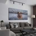 KUPTEU Canvas Wall Art Decor Large Canvas Wall Art For Living Room Highland Cow Wall Art Decor Artwork Oversized Wall Art Prints Wall Decorations for Bedroom Office Kitchen Home Wall Decor 30" x 60"