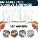 Stainless Steel Bird Spikes for Pigeons, Pre-Assembled, Anti Bird Deterrent Spikes for Woodpeckers, Squirrels, Raccoons Weatherproof Fence Spikes for Roof, Railing, Patio, 24.6 Feet