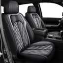 TTX LIGHTING Seat Covers Fit for 2022-2024 2025 Toyota Tundra Crewmax Double Cab Custom Breathable Leather Truck Seat Covers Full Set (Black&Grey)