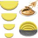 Tortilla Sealer Crimper Press - 4pcs Quesadilla Maker for 10"+8"+6"+4" Flour Tortillas |Make Sealed Taco,Quesadilla,Empanada,Burrito,Dumpling,Sandwich,BPA-Free Dishwasher Safe (Grey Yellow)