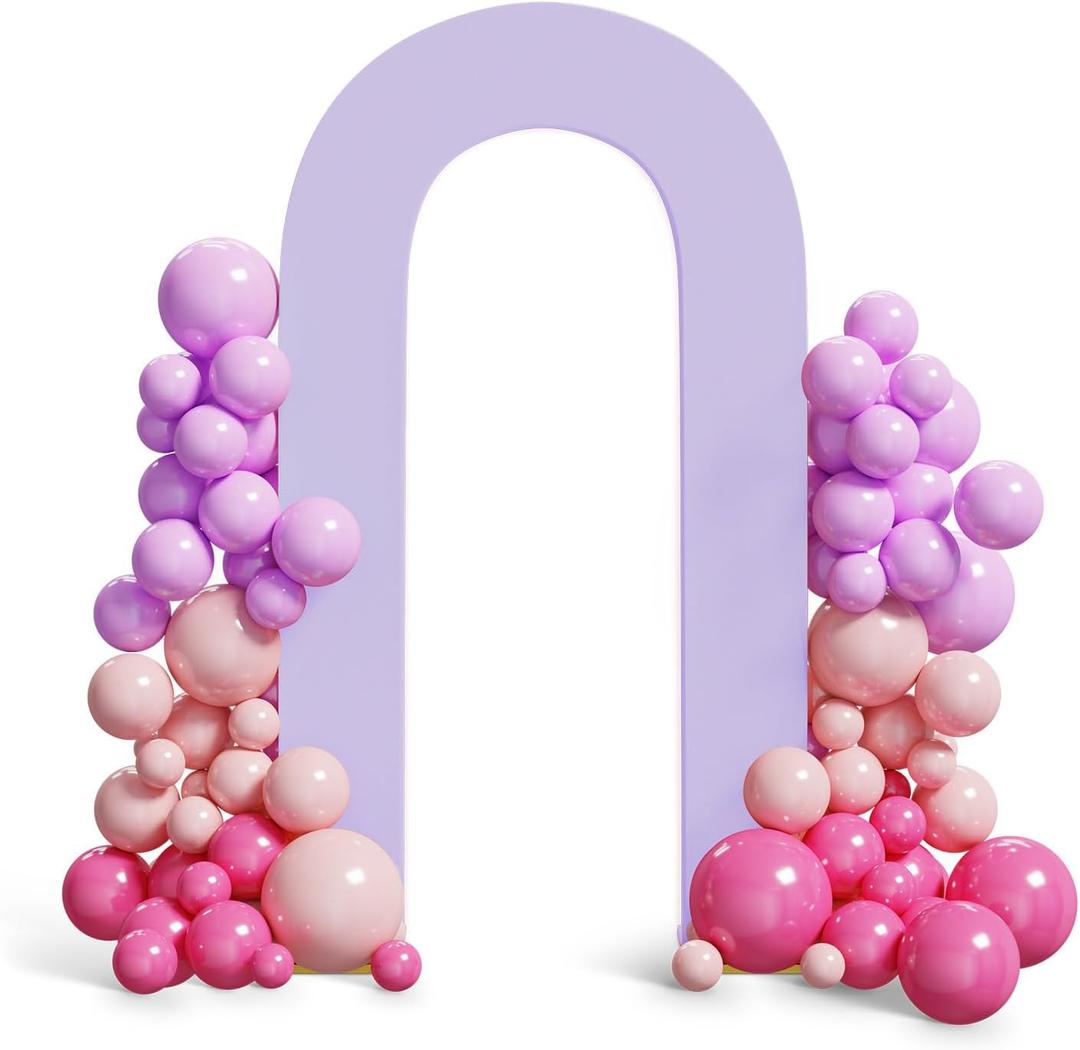 Peomeise 7.2FT Spandex Open Arch Backdrop CoverU-Shaped 2-Sided Backdrop Cover Round Top Chiara Stand Cover for Birthday Party Wedding Ceremony Baby Shower DecorationLavender