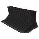 Hanes mens Max Cushioned Crew Socks, Moisture-wicking With Odor Control, Multi-packCrew Sock - Tamaño 6-12 - Color Black/Grey Foot Bottom - 12 Pack - Número de unidades 12