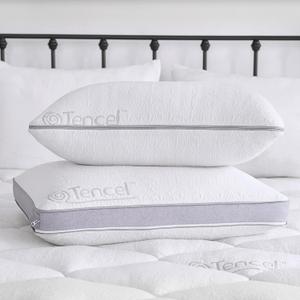 Sleep Innovations Customizable Comfort Gel Memory Foam Pillow, King Size, Tencel Cover, Side, Stomach, and Back Sleepers, Soft-Medium-Firm Adjustable Support (King (Pack of 1))