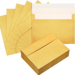 Yahenda 300 Pack 5 x 7 Envelopes Bulk A7 Kraft Paper Invitation Envelopes for Wedding Bridal Shower Birthday Party Invitations Greeting Cards Photos Postcards Mailing(Gold)