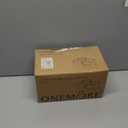 ONEMORE Ramekins with Lids, 12 oz Ceramic Small Casserole Dish with Handles & Brown Rim for Baking Soup, Speckled Oven Safe Mini Dutch Oven Rustic Cocotte Set of 4 for Individual Serving, Creamy White