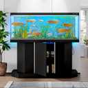 Merax 55-75 Gallon Fish Tank Stand with Power Outlet, Heavy Duty Aquarium Stand with Storage Cabinet, for Fish Tank, Turtle Tank, Reptile Terrarium, Black