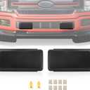 2Pcs F150 Front Bumper Guards Pads Cover Insert Cap Compatible with Ford F-150 2018 2019 2020 Replace# JL3Z17E810AB for Front Left Driver & Right Passenger Side (Matte Black)