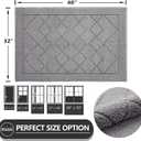 REFETONE Indoor Doormat, Front Back Door Mat 32"x40" Rubber Backing Non Slip Mats, Absorbent Washable Entrance Doormat for Entryway, Resist Dirt Low-Profile Inside Floor Mat for Muddy Shoes Light Grey