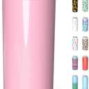 TILUCK Skinny Can Cooler for Slim Beer & Hard Seltzer, Stainless Steel, Doucle-Walled Stainless Steel Insulated Slim Cans, Standard 12 oz (Glitter Blush)