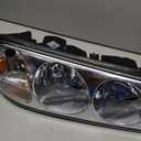 JSBOYAT Headlight Assembly Bulbs Included for 2000-2005 Chevy Impala Headlamp Replacement Passenger and Driver Side, Chrome Housing with Amber Reflector